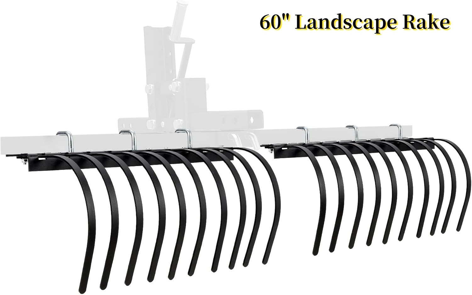 60 In Landscape Rake Fits for Tractor/ATV/UTV Rock Rake 20 Tines Pine Straw Rake