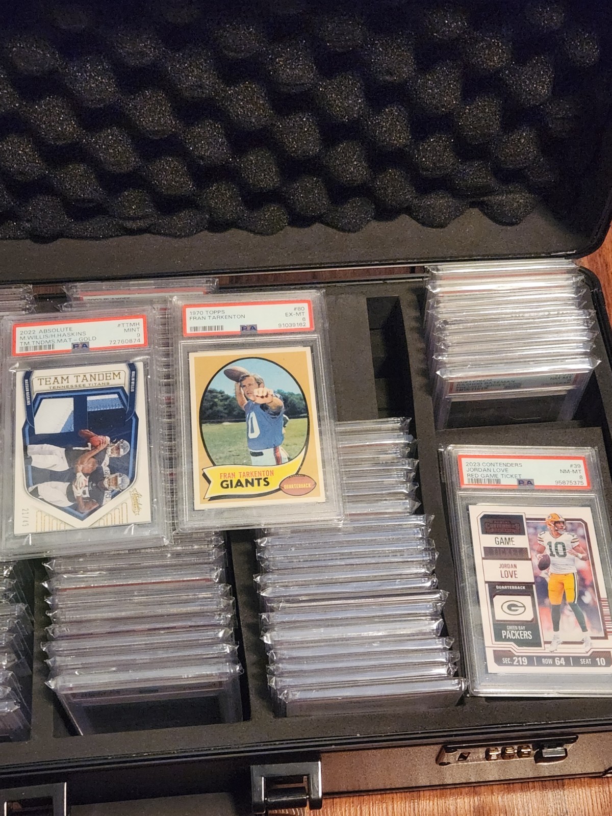 one nfl psa card pulled at random from lot.. past and present