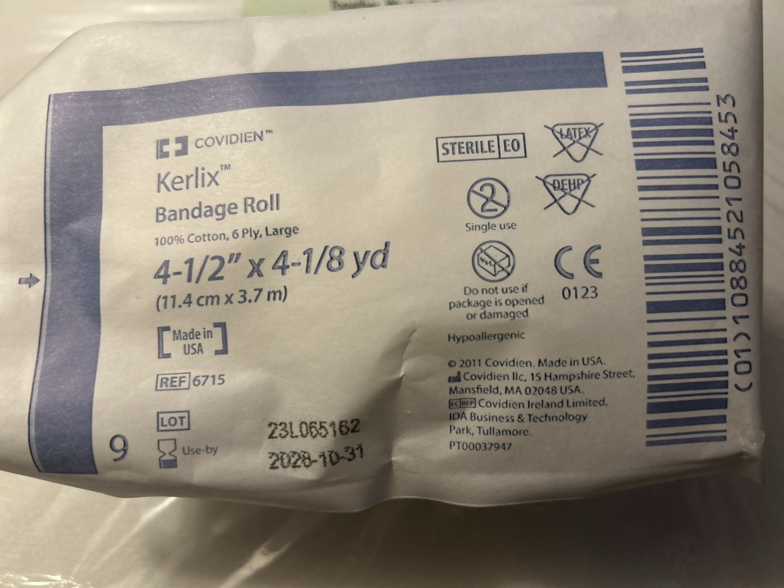 *BOX OF 125* Kerlix Fluff Bandage Roll Gauze 6-Ply 4.5'' X 4.1 Yard Roll Sterile