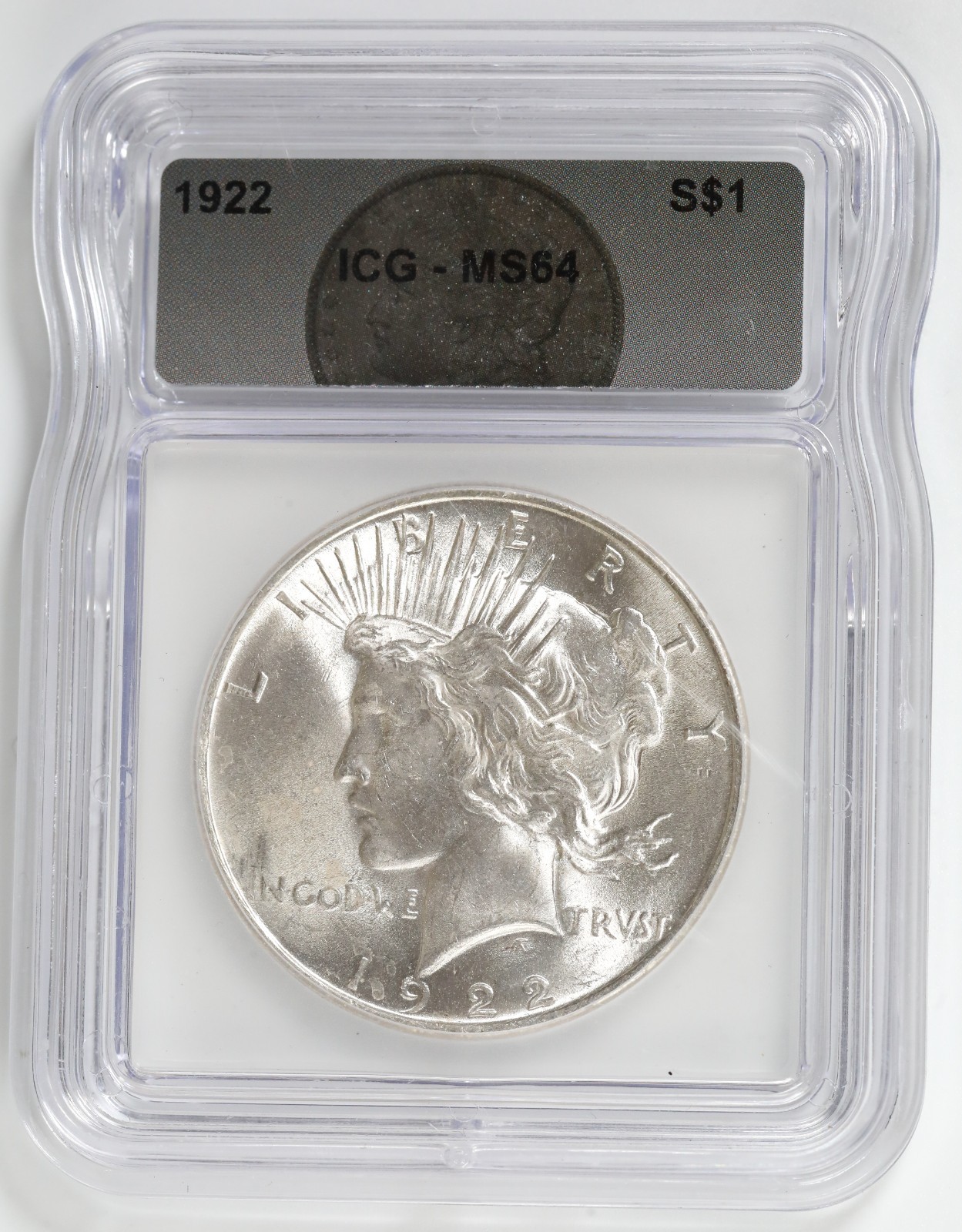 1922 Peace Dollar ICG MS64 Certified Silver $1 Coin Philadelphia