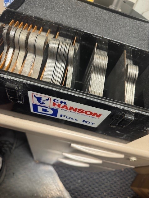 C.H. Hanson Size D Precut Shim Set (Incomplete Kit about 85% full) Box And Shims