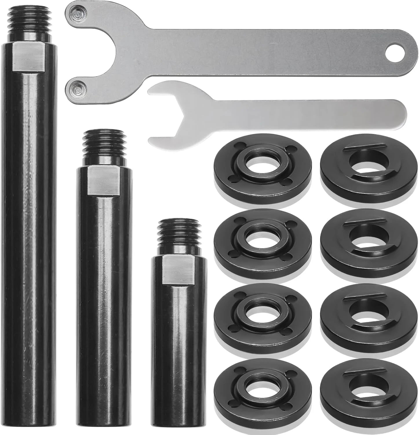Angle Grinder Attachments Kit with 3 Extension Rods (5.5"/4"/3"), 4 Sets Flange