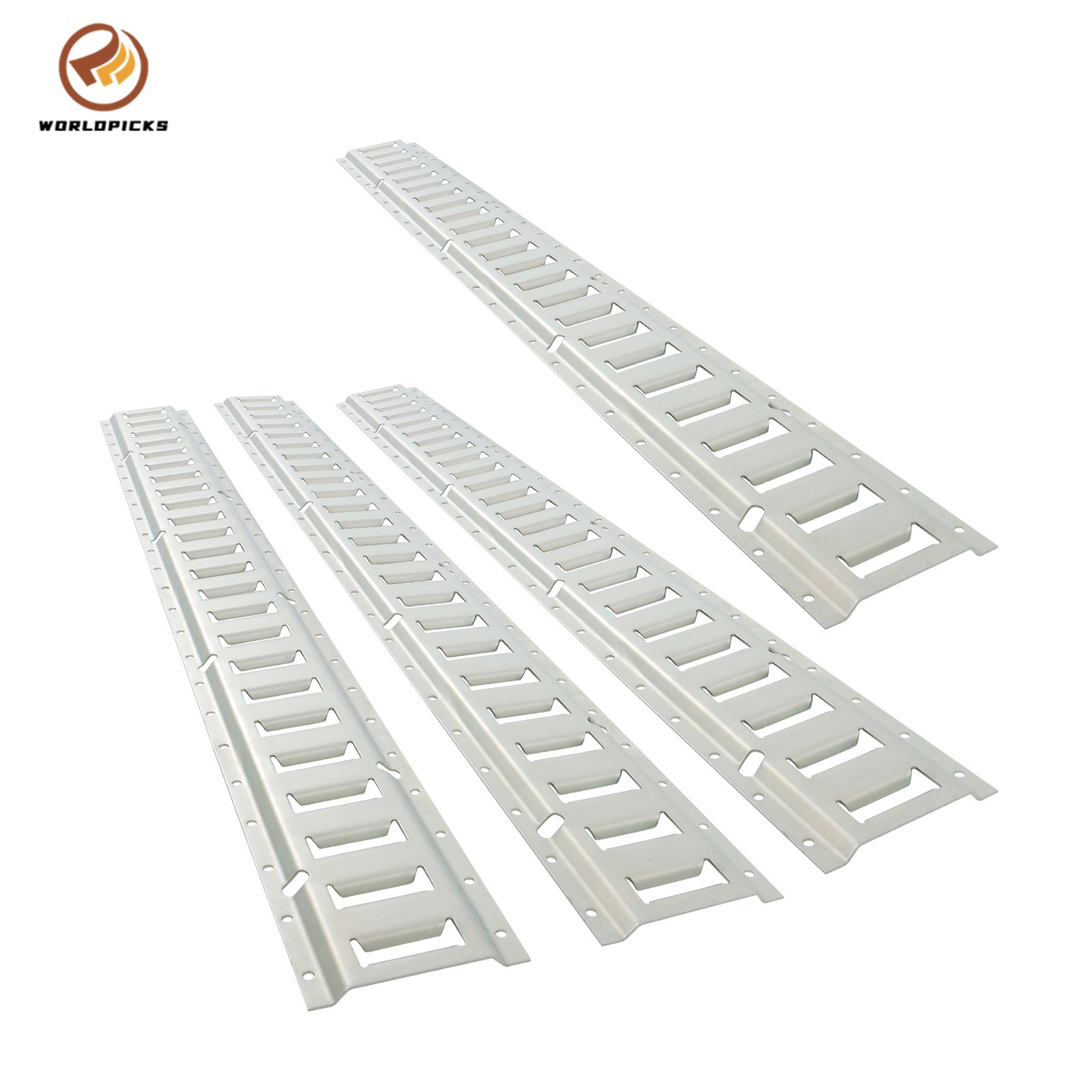 4 Pcs 4 Ft Silver E Track Rails Kit, Zinc Coated Fit For Secure Loads Transport