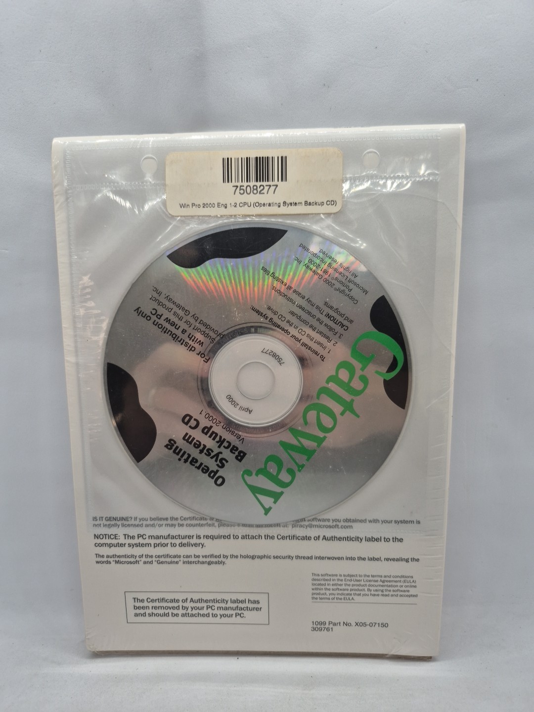 Windows 2000 Professional CD For Gateway Computer