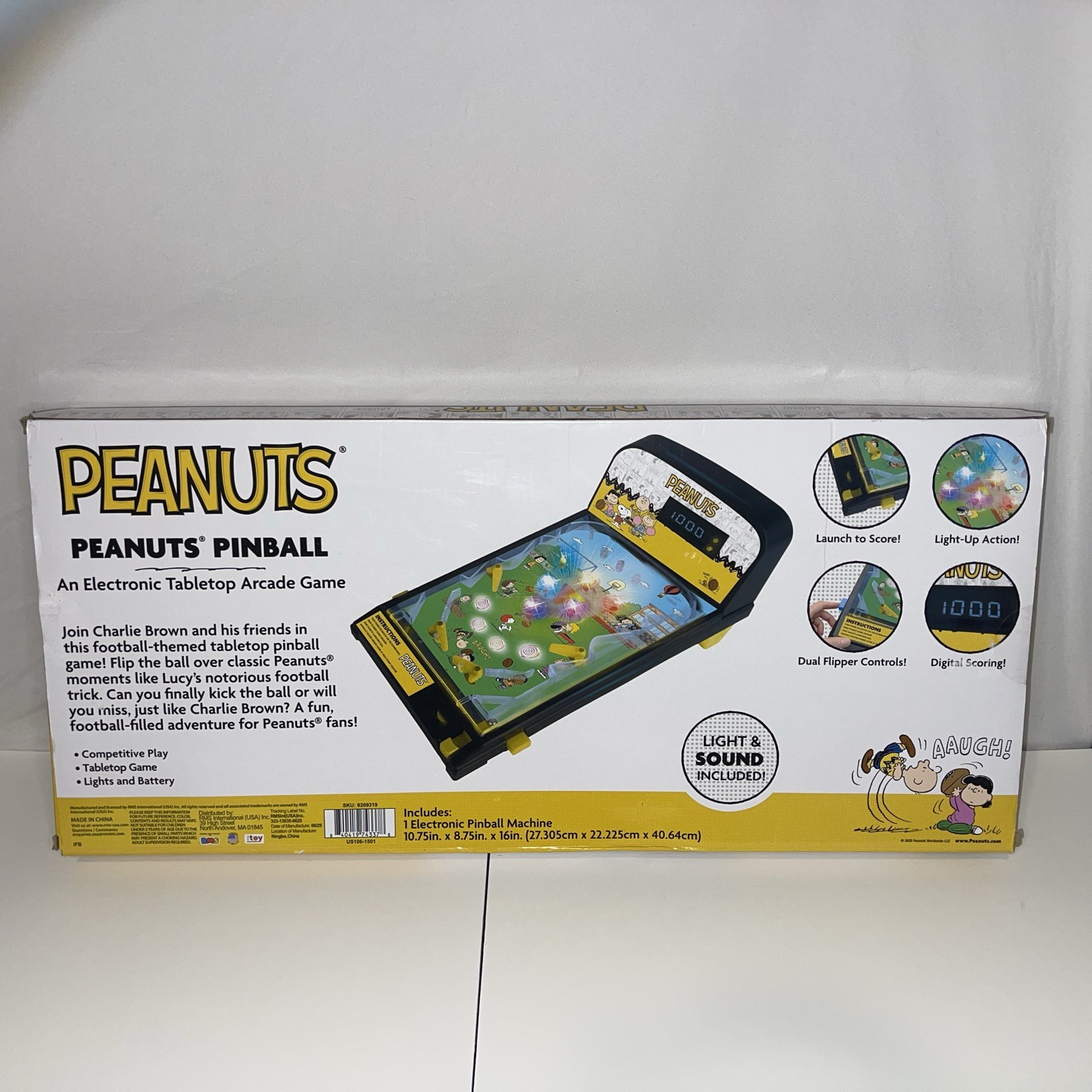 Peanuts Pinball Electronic Tabletop Arcade Game - in Original Box