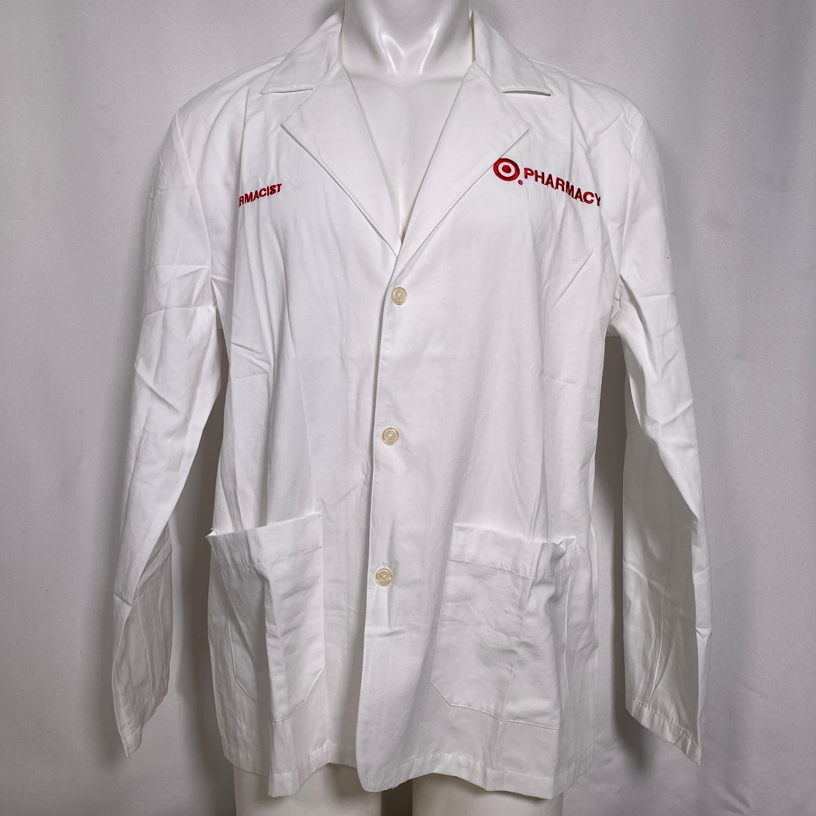Target Pharmacy White Pharmacist Long Sleeve Lab Coat Men's LARGE