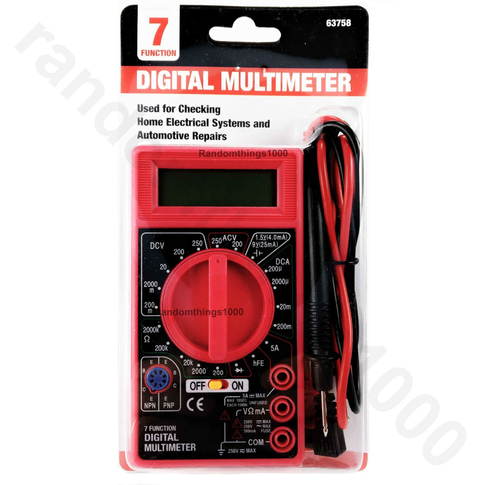 7 function digital multimeter battery tester meter voltmeter voltage tester omh