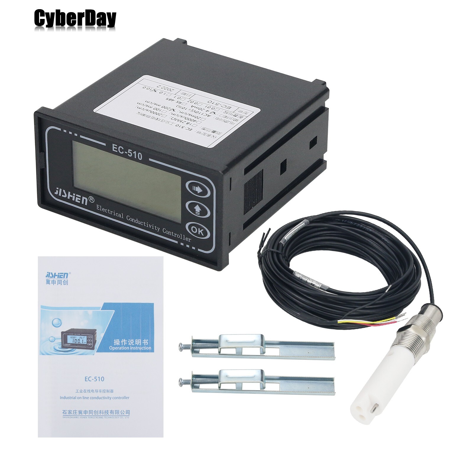 0-200ms/cm 10.0 Sensor Conductivity Meter EC Controller Tester Water Analyzer
