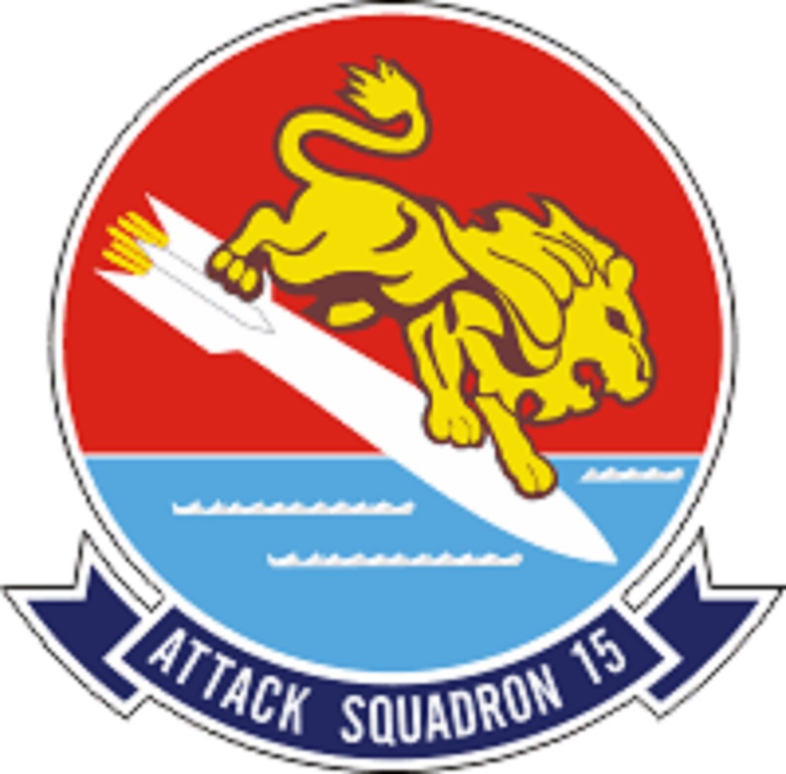 US Navy VA-15 Attack Squadron 15 Decal - 3" Wide x 2.96" High Decal