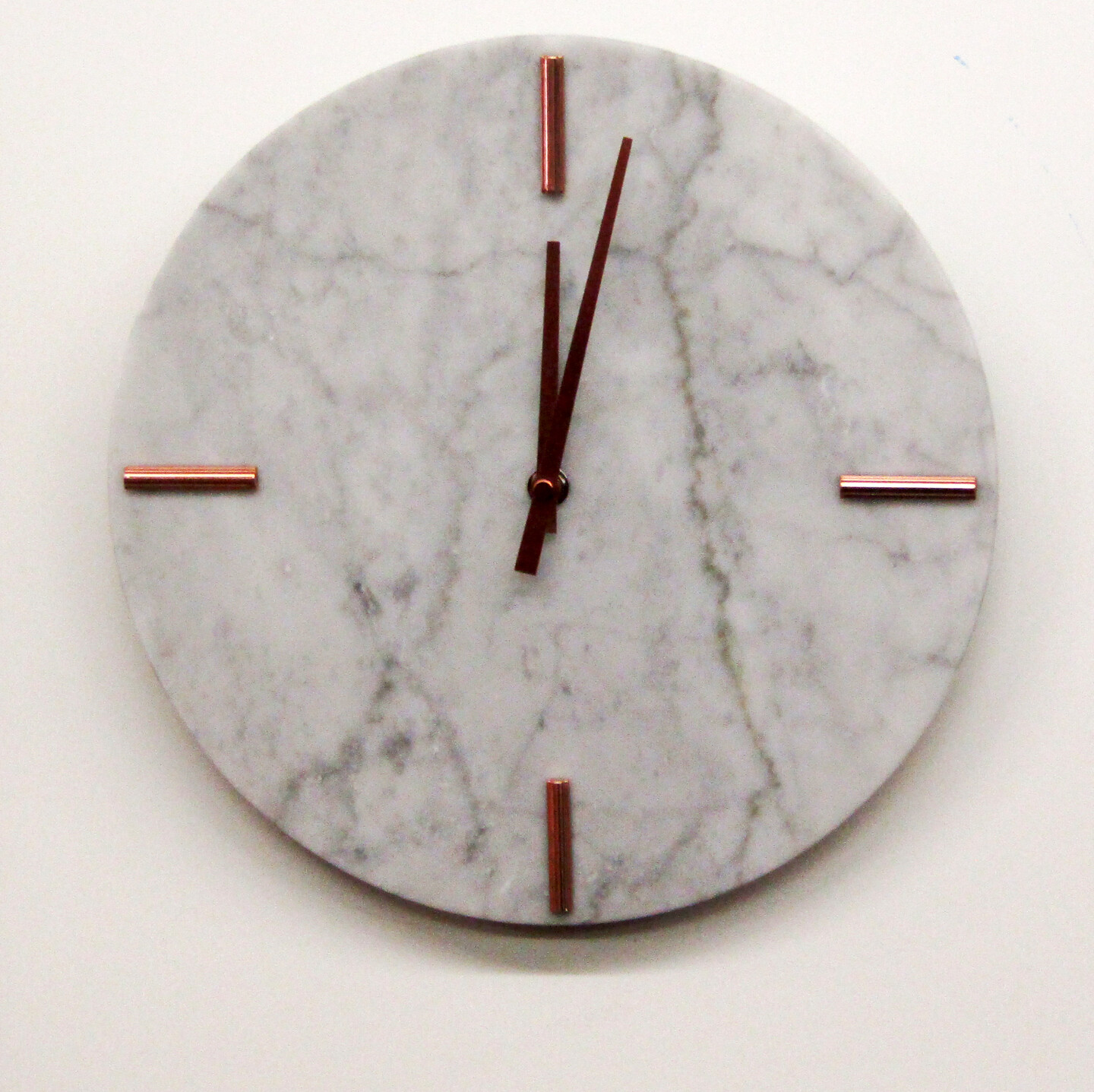 HERMLE  HM 31002  NEW 12" ALL  MARBLE ROUND NON CHIMING WALL CLOCK