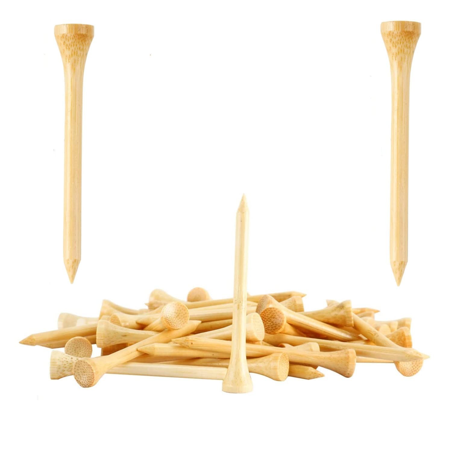250 or 18 Pcs Professional Bamboo Golf Tees 2-3/4 Inch or 3-1/4 Inch - Strong...