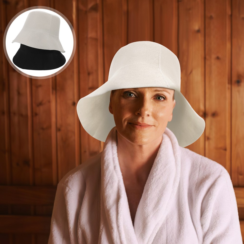 2pcs Felt Sauna Hat: Wool Bath Cap - Breathable Insulating Headwear - Bucket