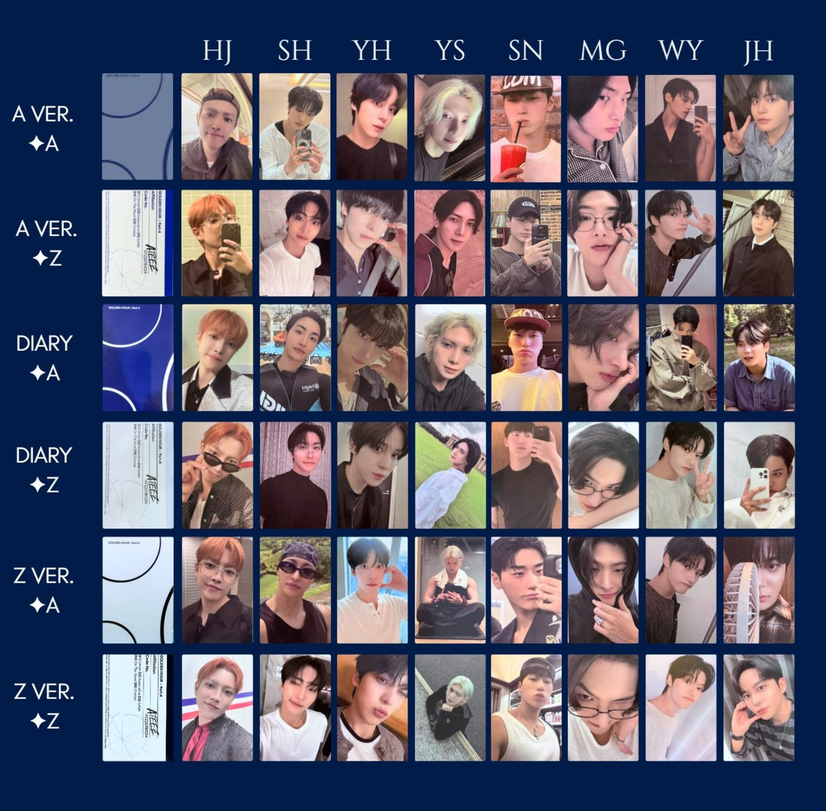 ATEEZ Golden Hour: Part 4 Official Photocard KPOP Hong Joong Seong Hwa San 에이티즈