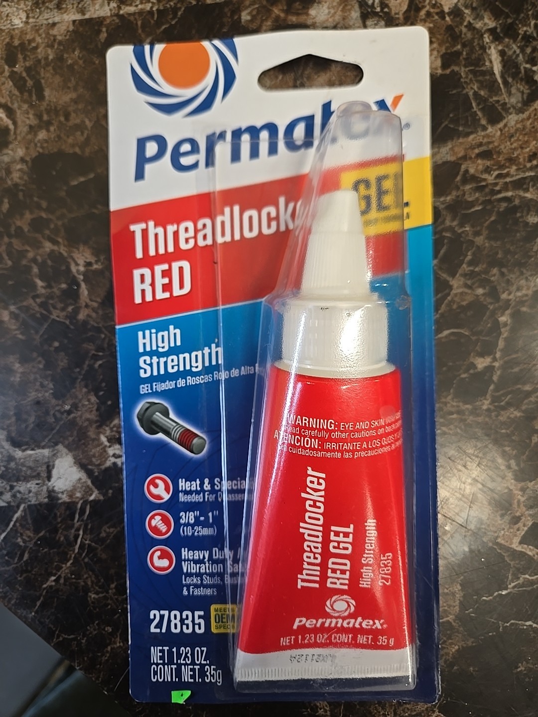 Permatex 27835 High Strength Threadlocker Red Gel, 35g