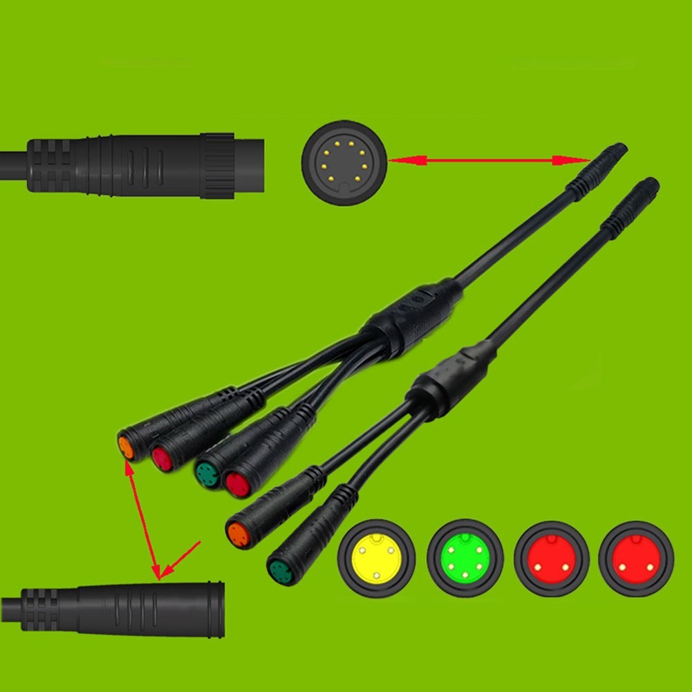 Mountain Bike Ebike Controller Cable 1T4 with 8 Pin Brake Throttle 295mm 725mm