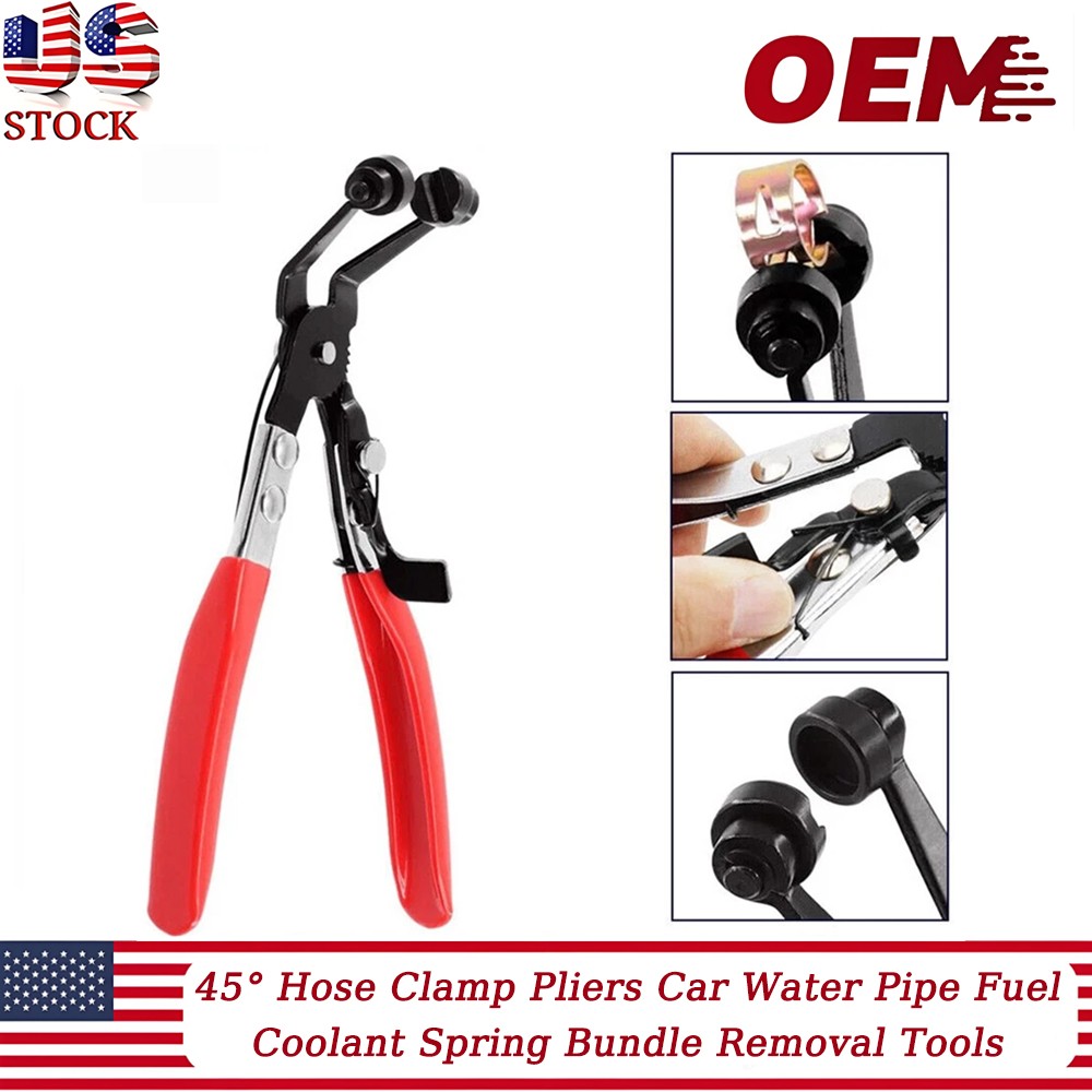 45° Hose Clamp Pliers Car Water Pipe Fuel Coolant Spring Bundle Removal Tools US