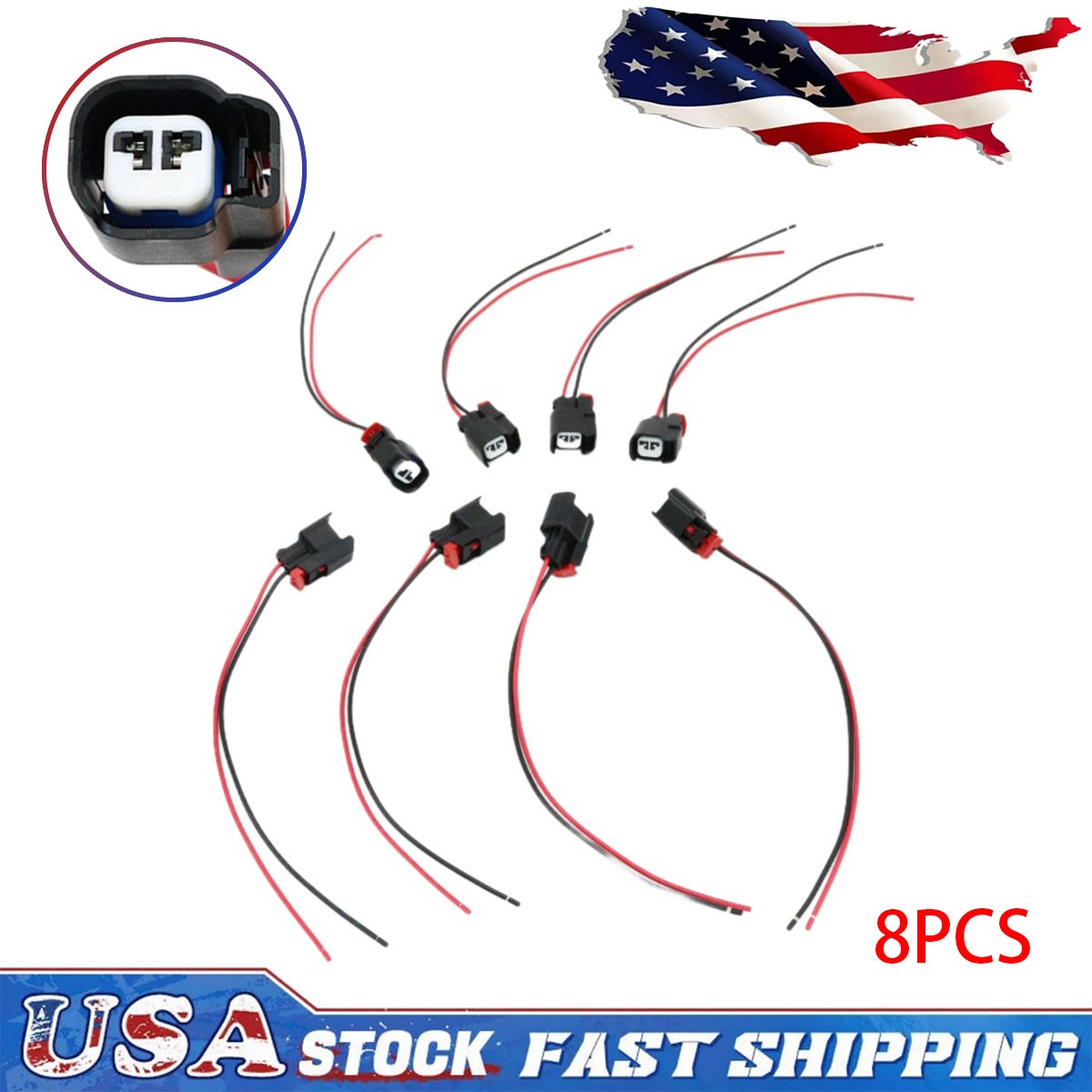8PCS Fit Chrysler 300 Dodge Challenger Fuel Injector Wire Harness Plug 5183448AA