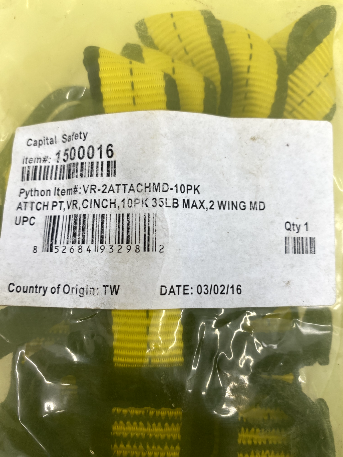 Python Safety Tool Cinch - 1500016 - Dual Wing - Medium Duty (10 Pack)