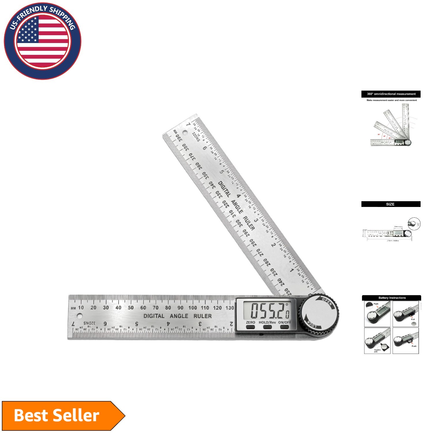 Lightweight 2-in-1 Digital Angle Gauge for Woodworking - Accurate & Easy to Use