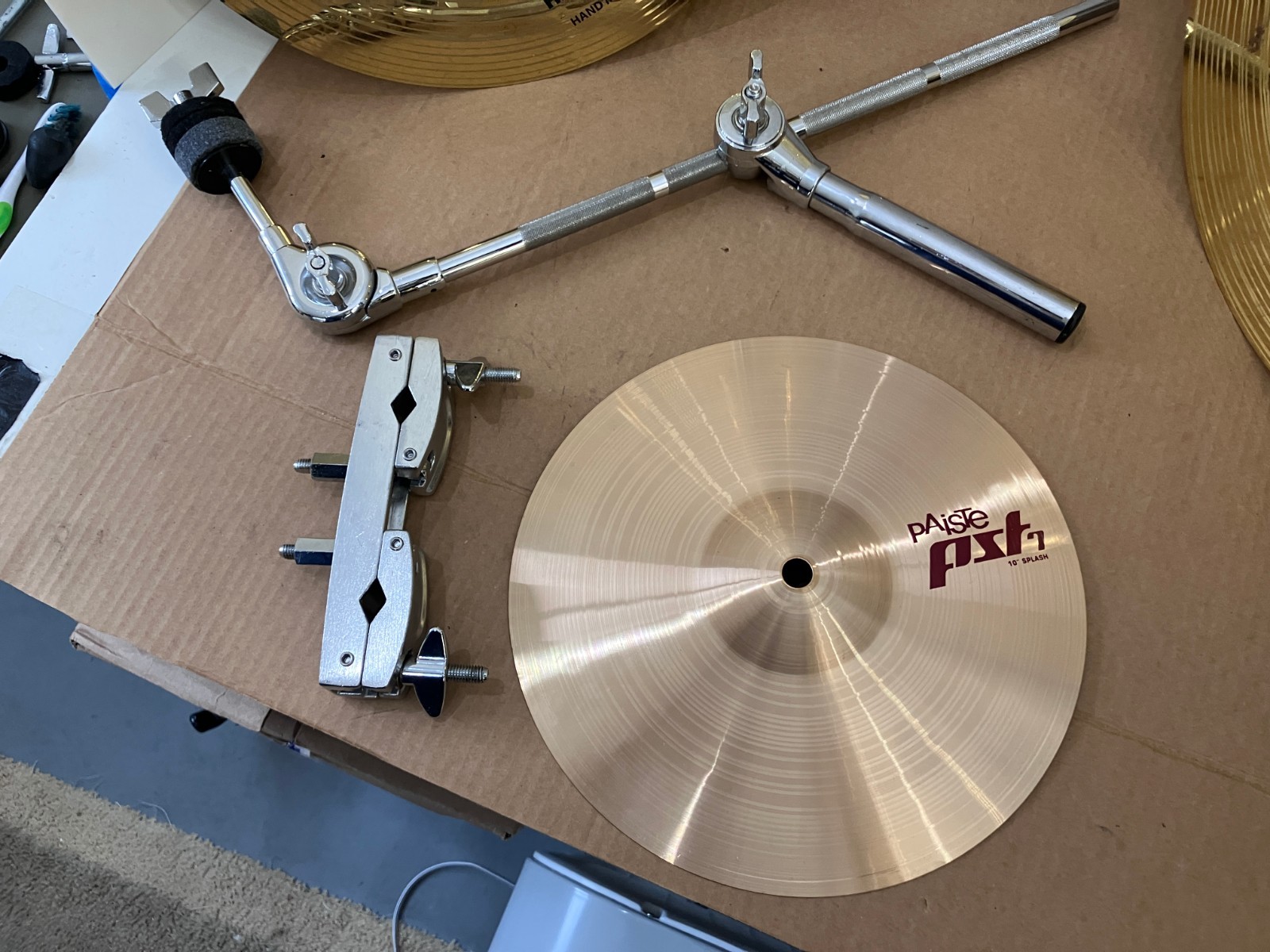 Vintage Paiste PST 7 10 Inch Splash Cymbal With Multi Clamp & Gibraltar Boom Arm
