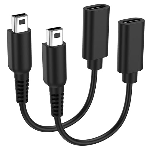 2 Pack USB C Charging Cable Adapter for Nintendo New 3DS XL/New 3DS/3DS