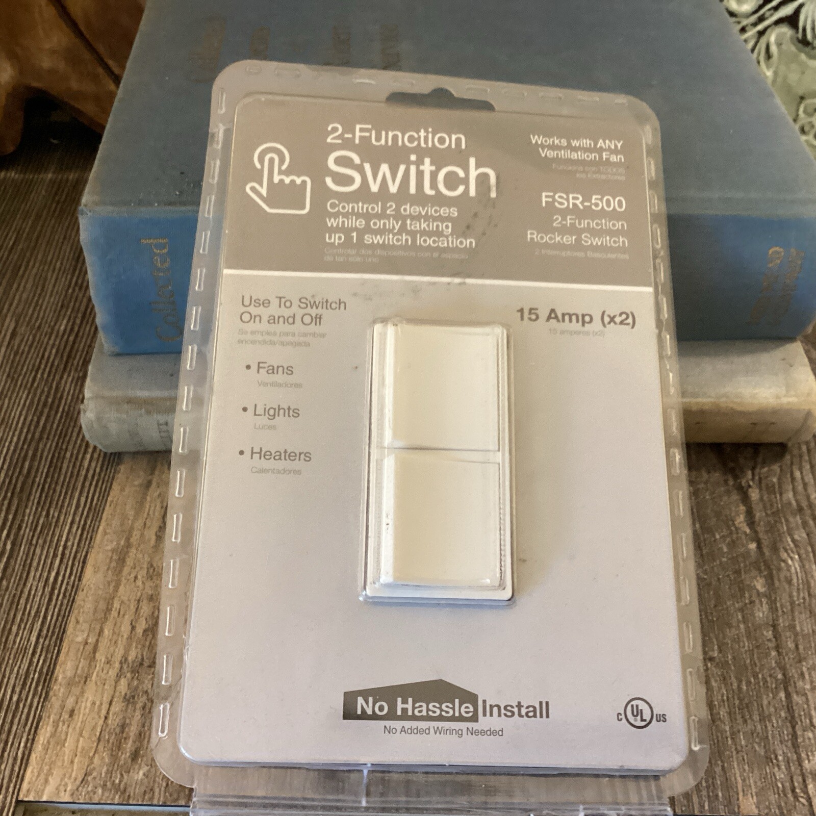National Brand Alternative 2-Function Rocker Combination Switch in White