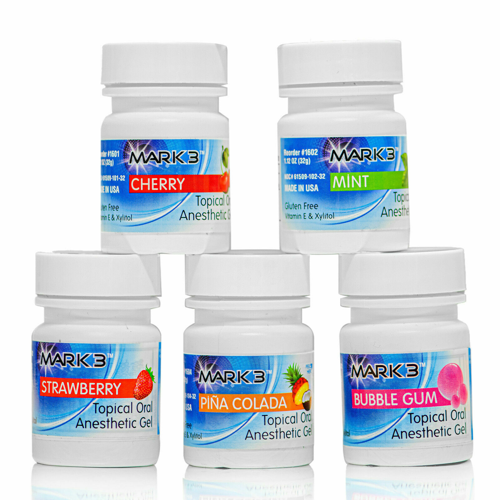 MARK3 Dental Topical Anesthetic Gel 1oz/32g Jar 20%Benzocaine in USA