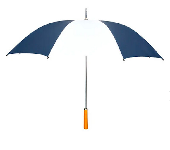 All-Weather 39" Umbrella -- Grey and White Stripes