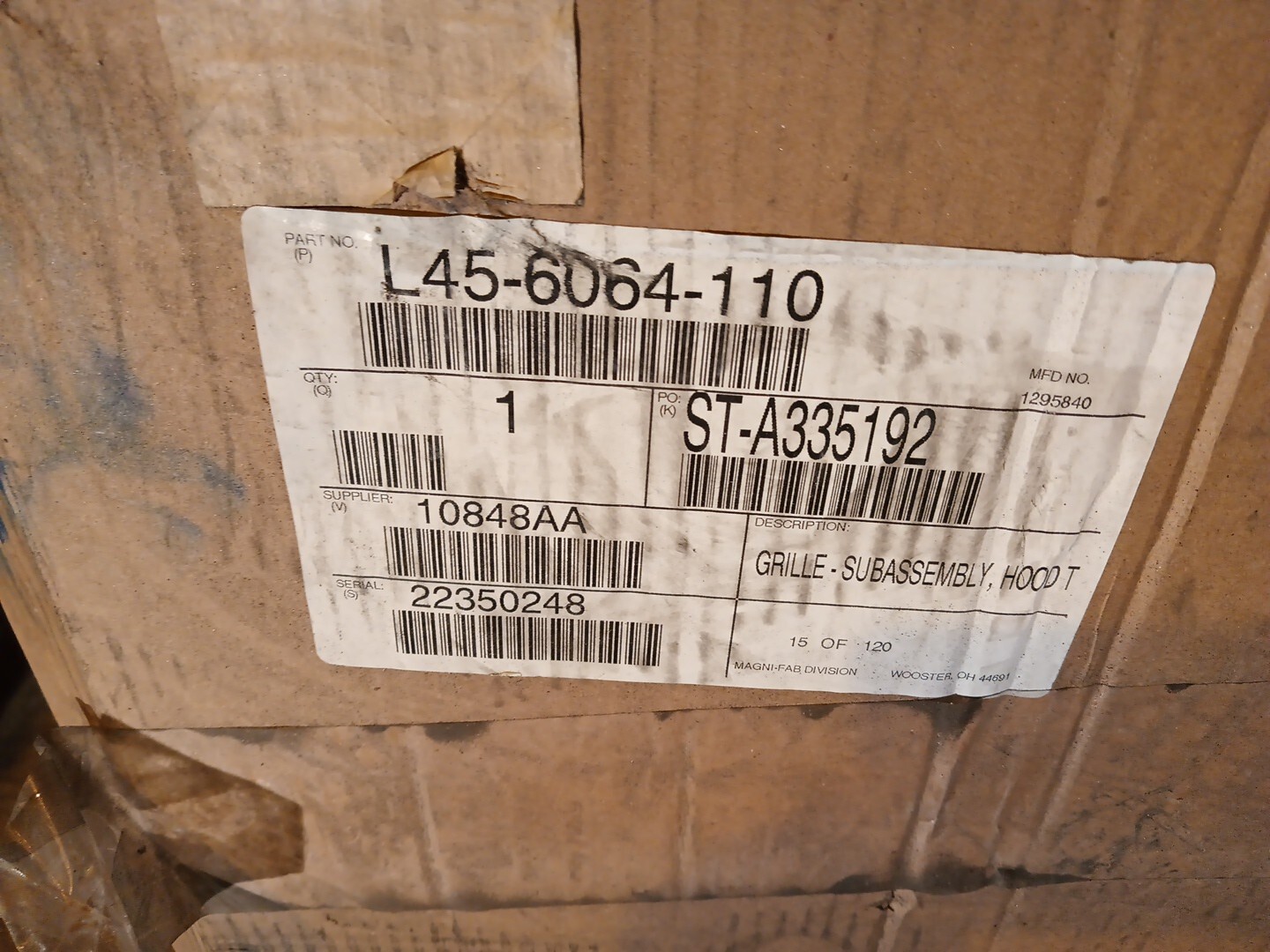 Kenworth/Paccar L45-6064-110 Grille