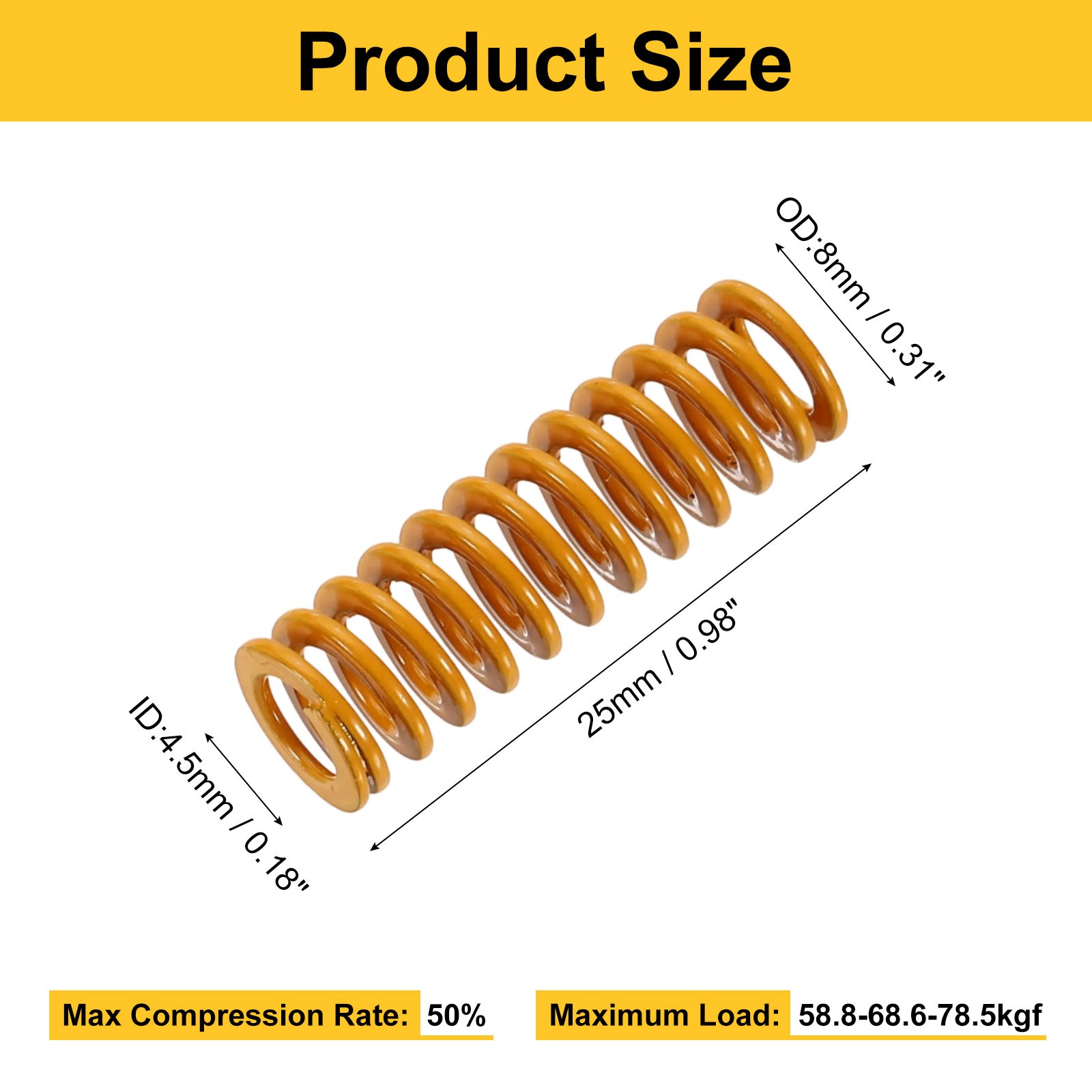 10pcs 3D Printer Heating Bed Spring, 8mm OD 25mm Length 3D Printer Parts