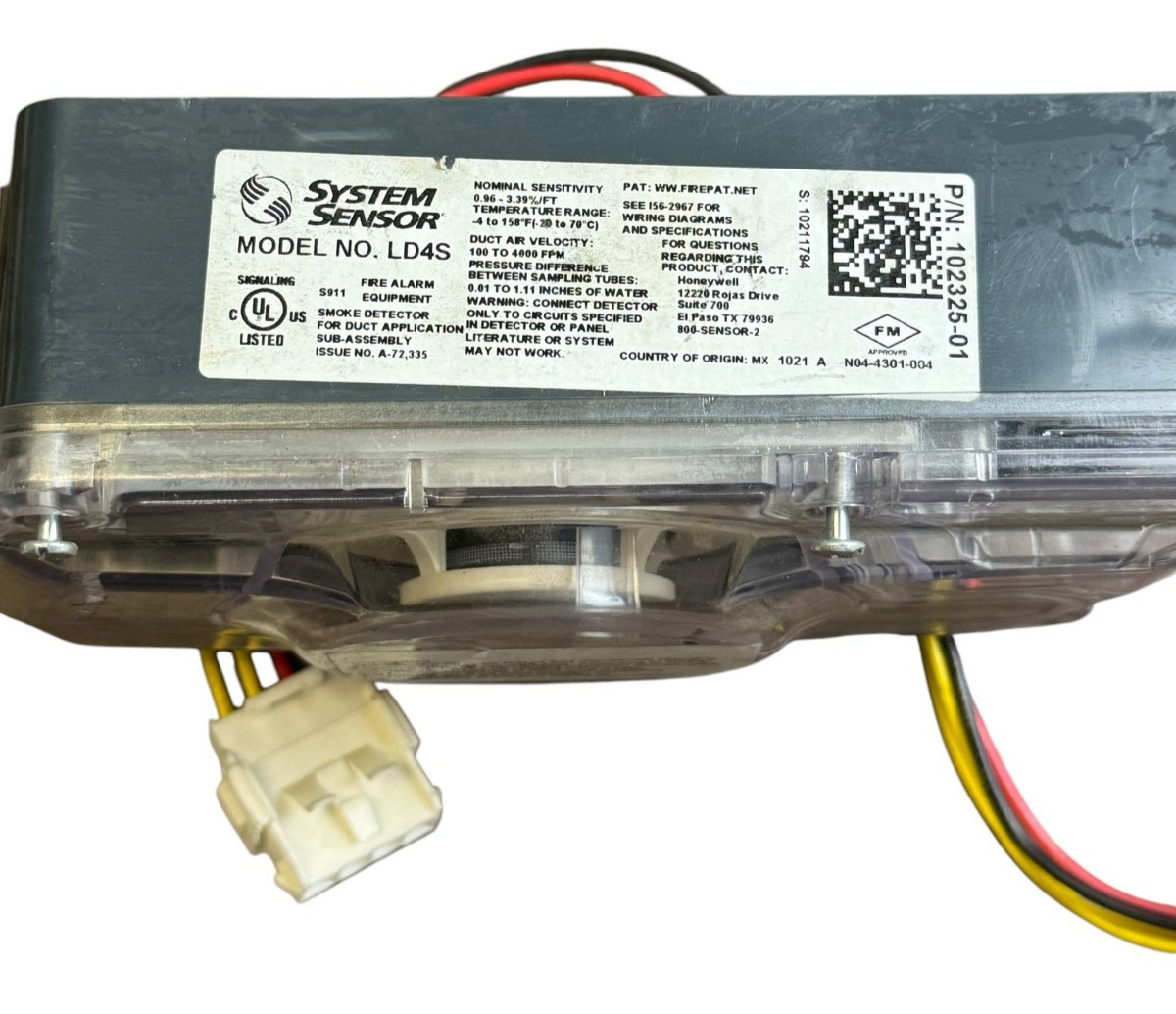 System Sensor LD4S Duct Smoke Detector Housing Assembly Fire Alarm Unit