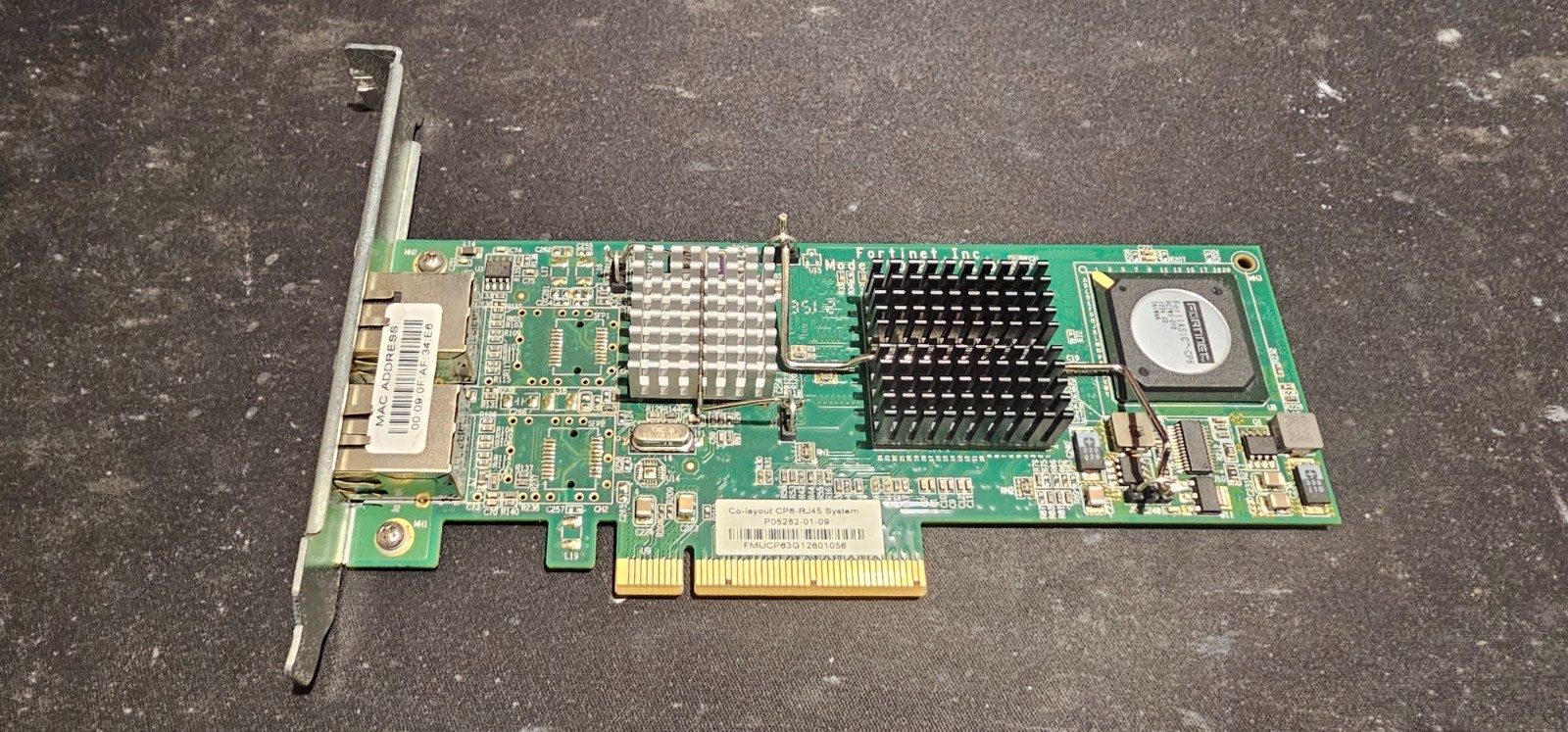 Fortinet Dual Port Gigabit Ethernet Network PCIe Expansion Card P05282-01-09