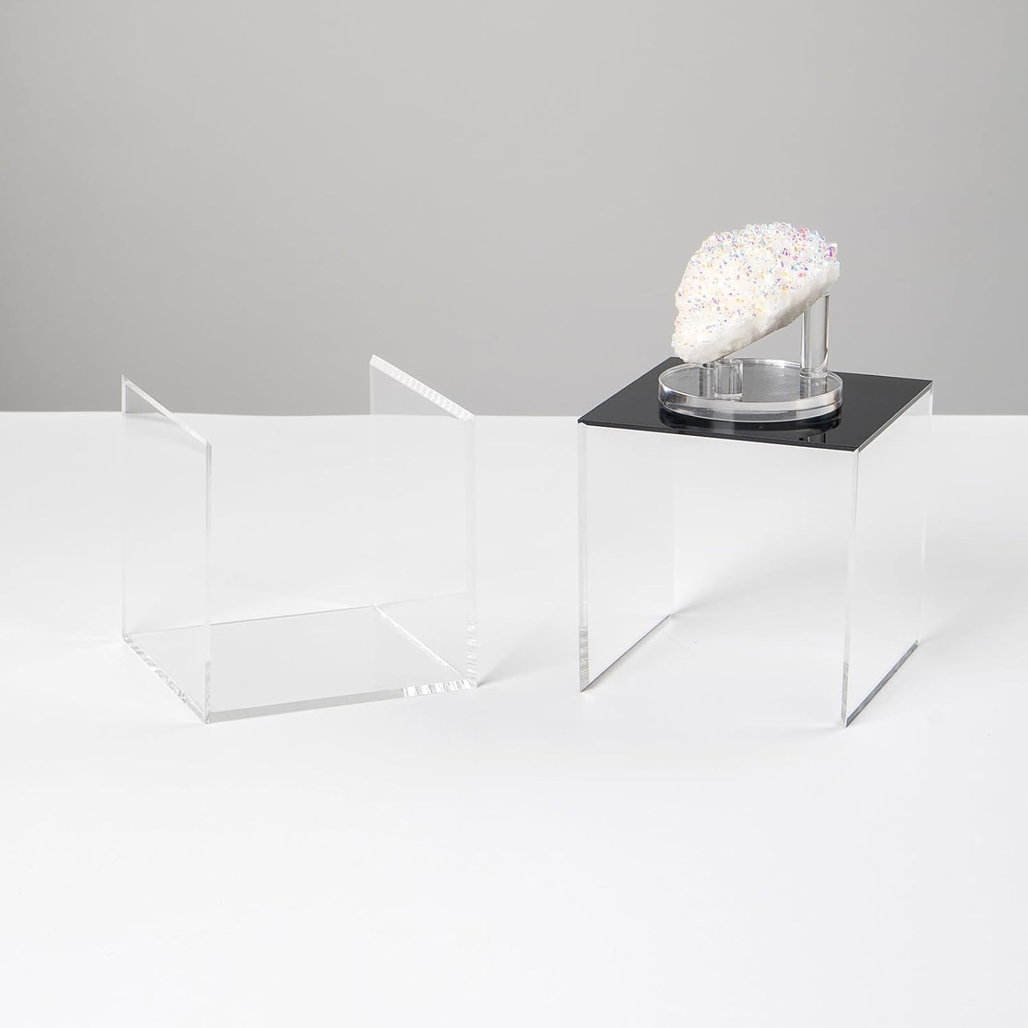Transparent Acrylic Square Cube Containers with Lid Storage Boxes, Action Fig...