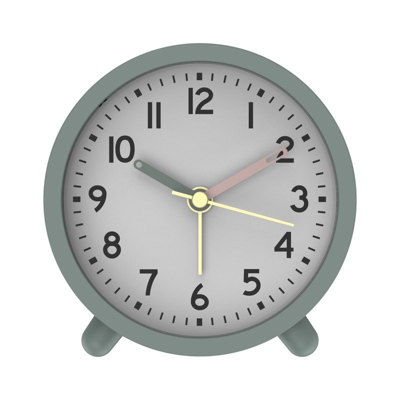 Analog Alarm Clock Battery Powered Snooze Function Quartz Movement W/ Backlight
