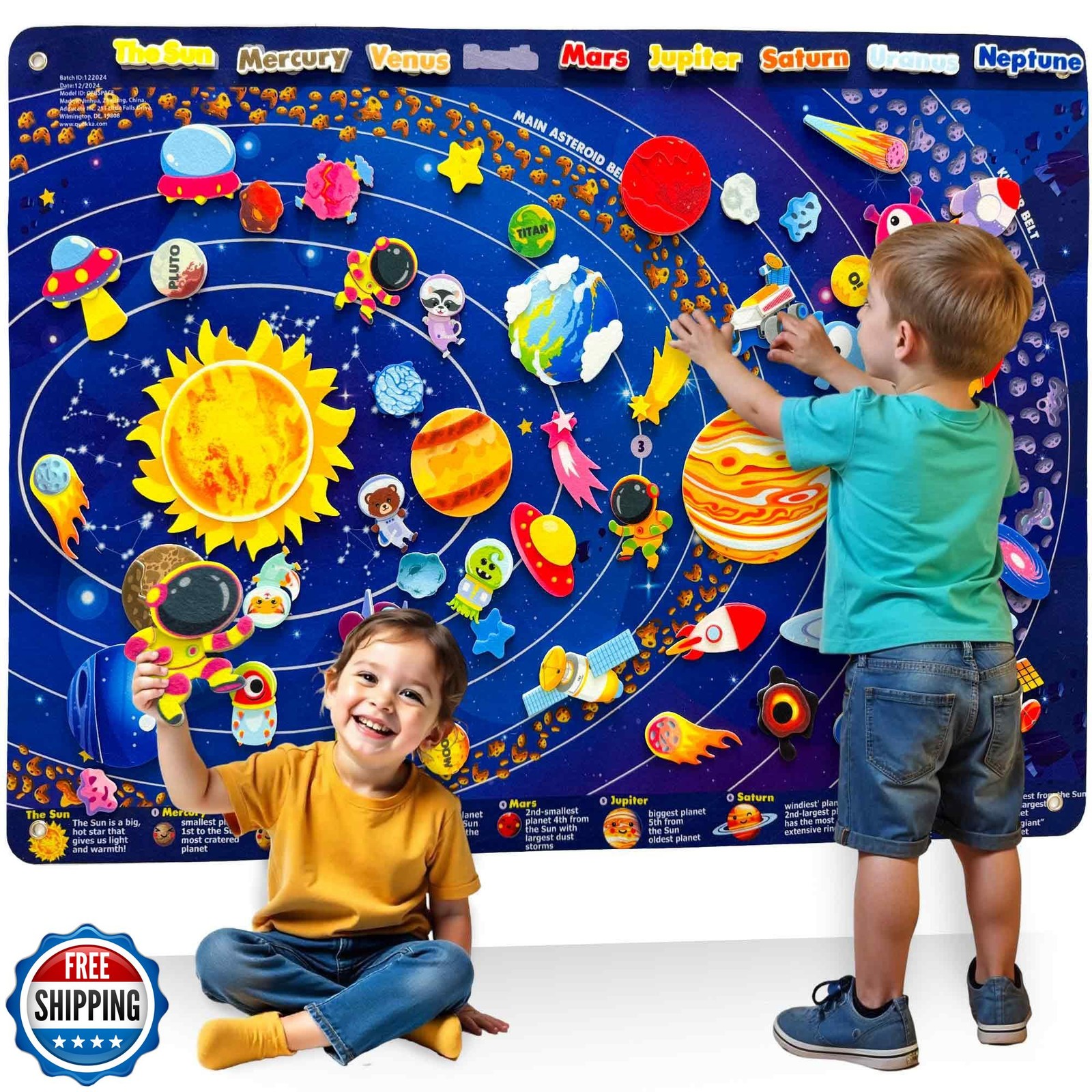 QUOKKA Space Felt Board for Kids 3-5 Years Old - Social Emotional Preschool L