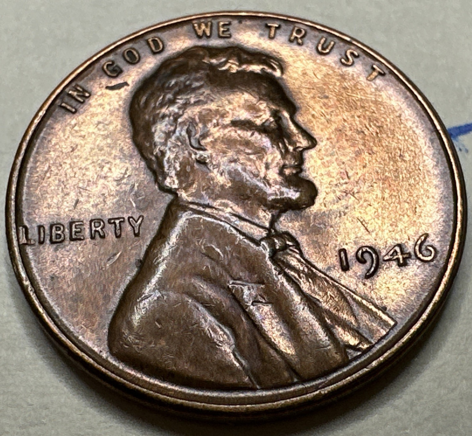 1946 Lincoln Wheat Penny 1 Cent US 2462X
