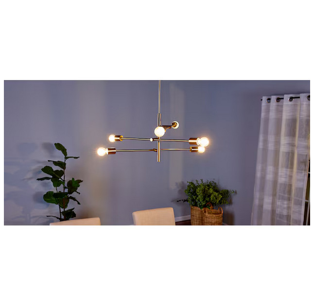Origin 21 Shaye 6 -Light Brushed Gold Steel Chandelier (Brushed gold)