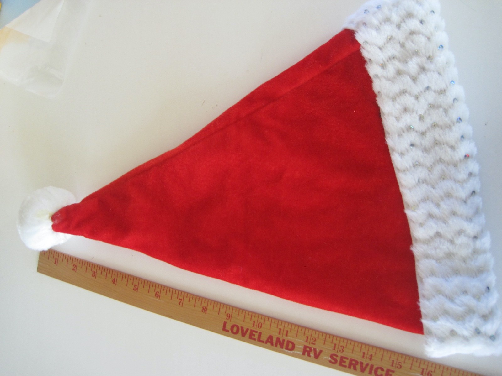 Sequin In Fur Santa Hat 17"