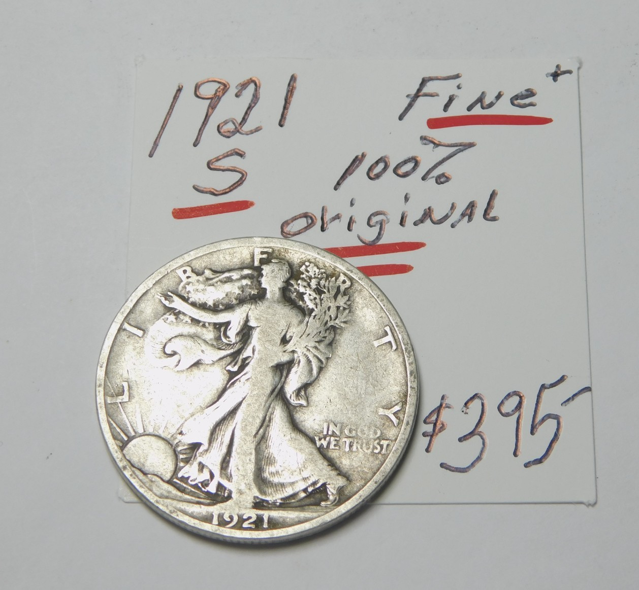 KEY DATE 1921 - S 100% ORIGINAL FINE+  !!!!!!    FROM SET - BOLD RIMS  !!!!!!  ✨