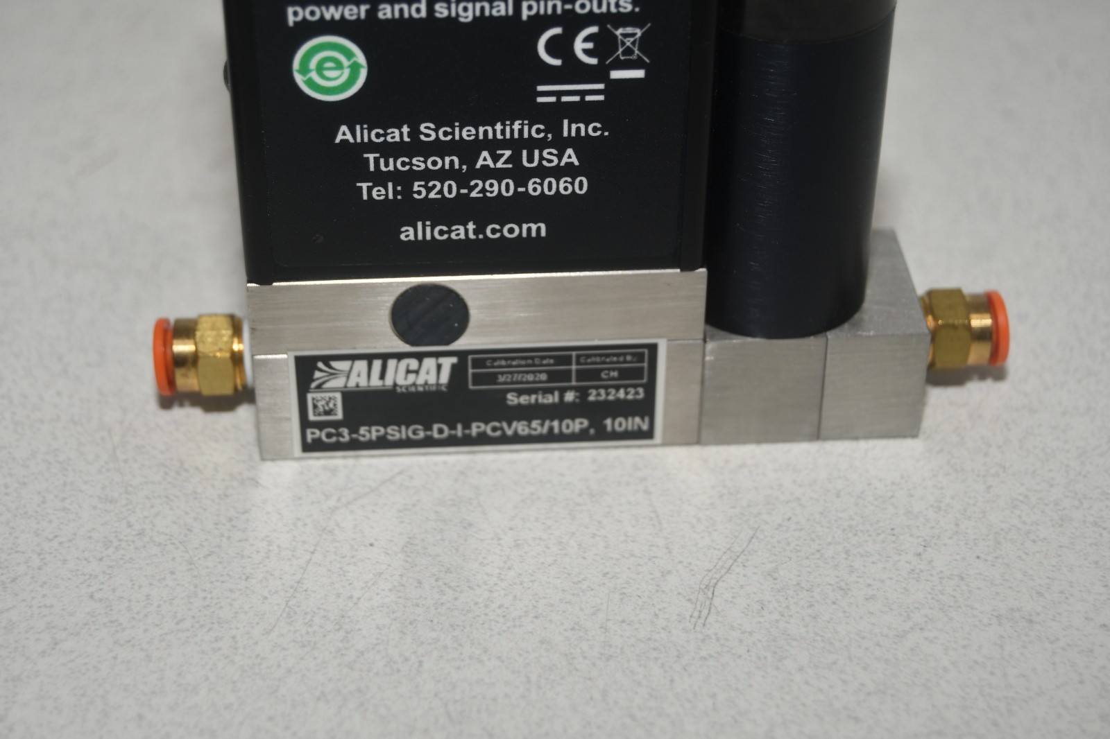^ Alicat PC3-5PSIG-D-I-PCV65/10P 10IN Flow Controller #X8393