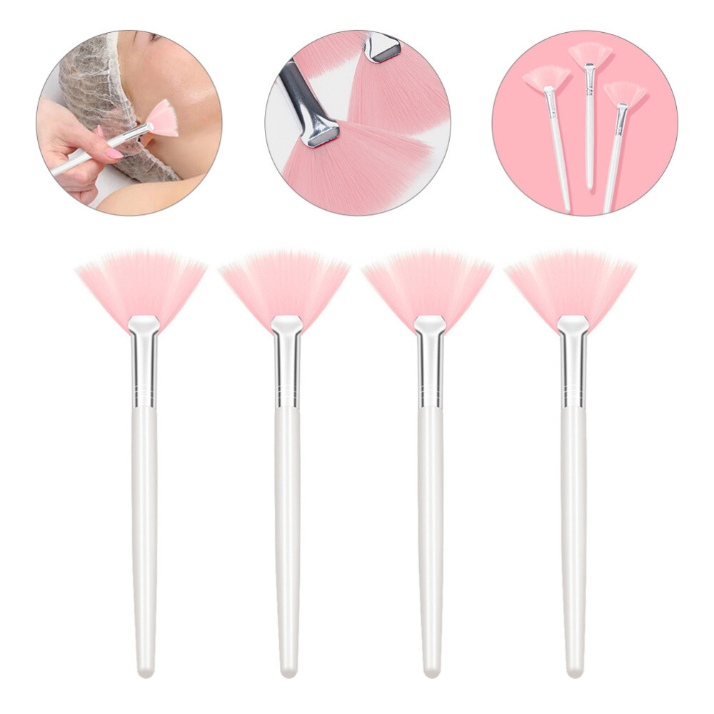 4Pcs Fan Makeup Brushes for Women Girls Esthetician Supplies
