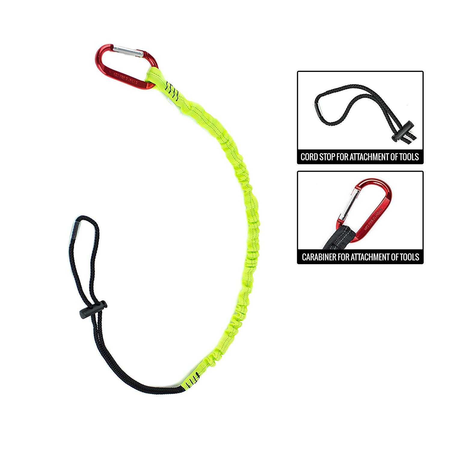 Pack of 3, 3 FT Capacity 22LB Tool Lanyard with Single Carabiner -SPTOOL01-3