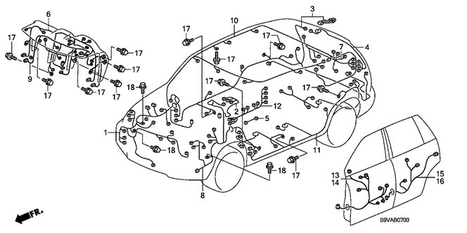 Genuine Honda Wire Harness Instrument 32117-STW-A21