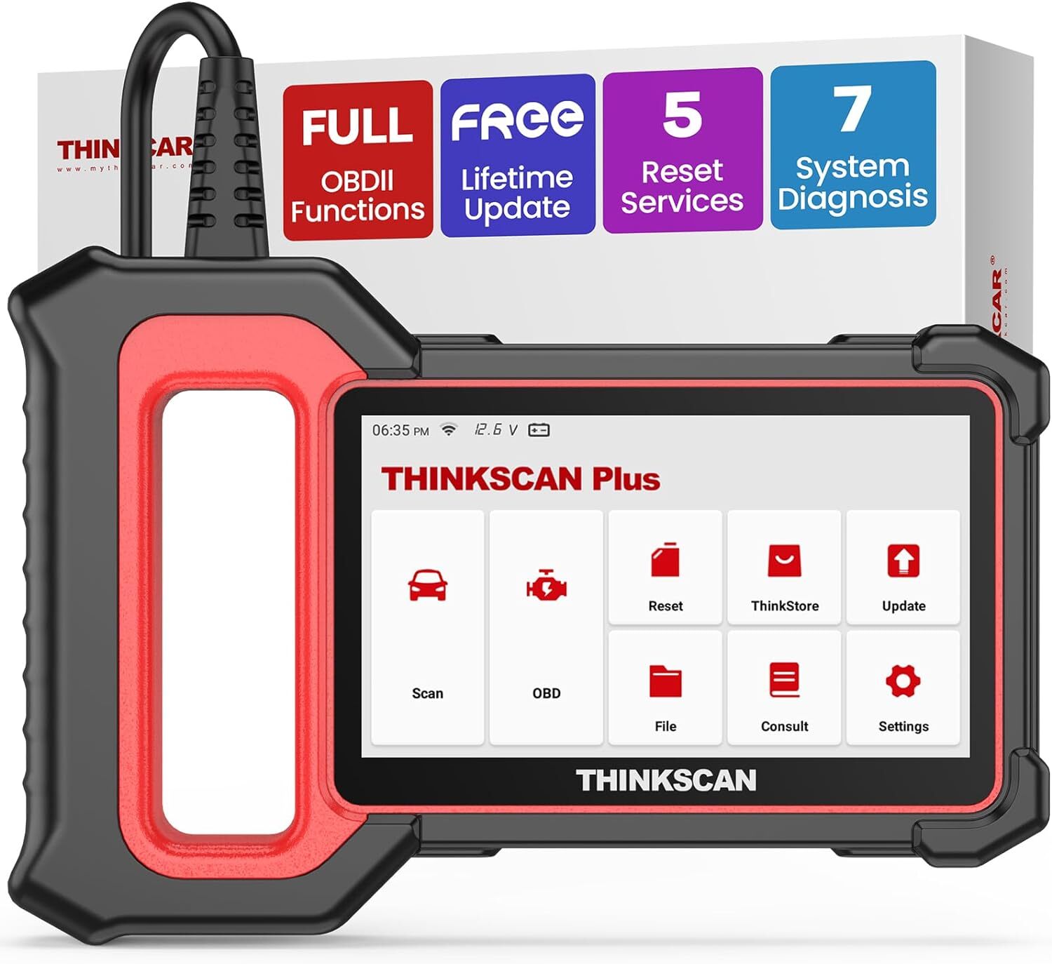 ThinkScan Plus S7 OBD2 Scanner Car Diagnostic Tool With 5 Reset AutoAuth FCA SG