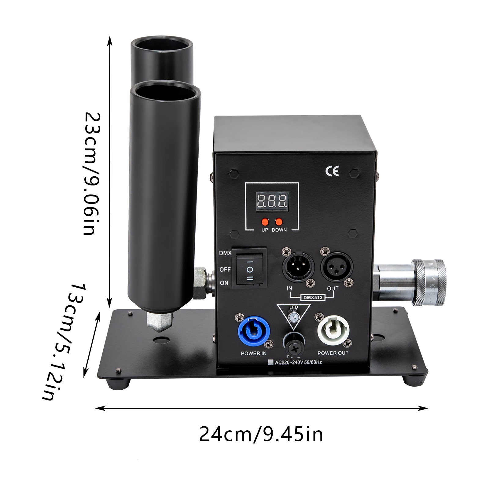 2-Nozzle CO2 Column Fog Machine CO2 Cannon Stage Smoke Effect DMX512 w/20ft Hose