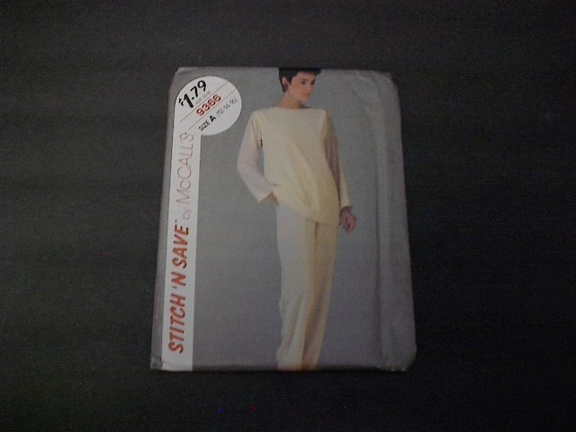 McCall's Pattern 9366 Misses' Pullover Tunic w/Boat Neckline and Pants 12~16 Unc