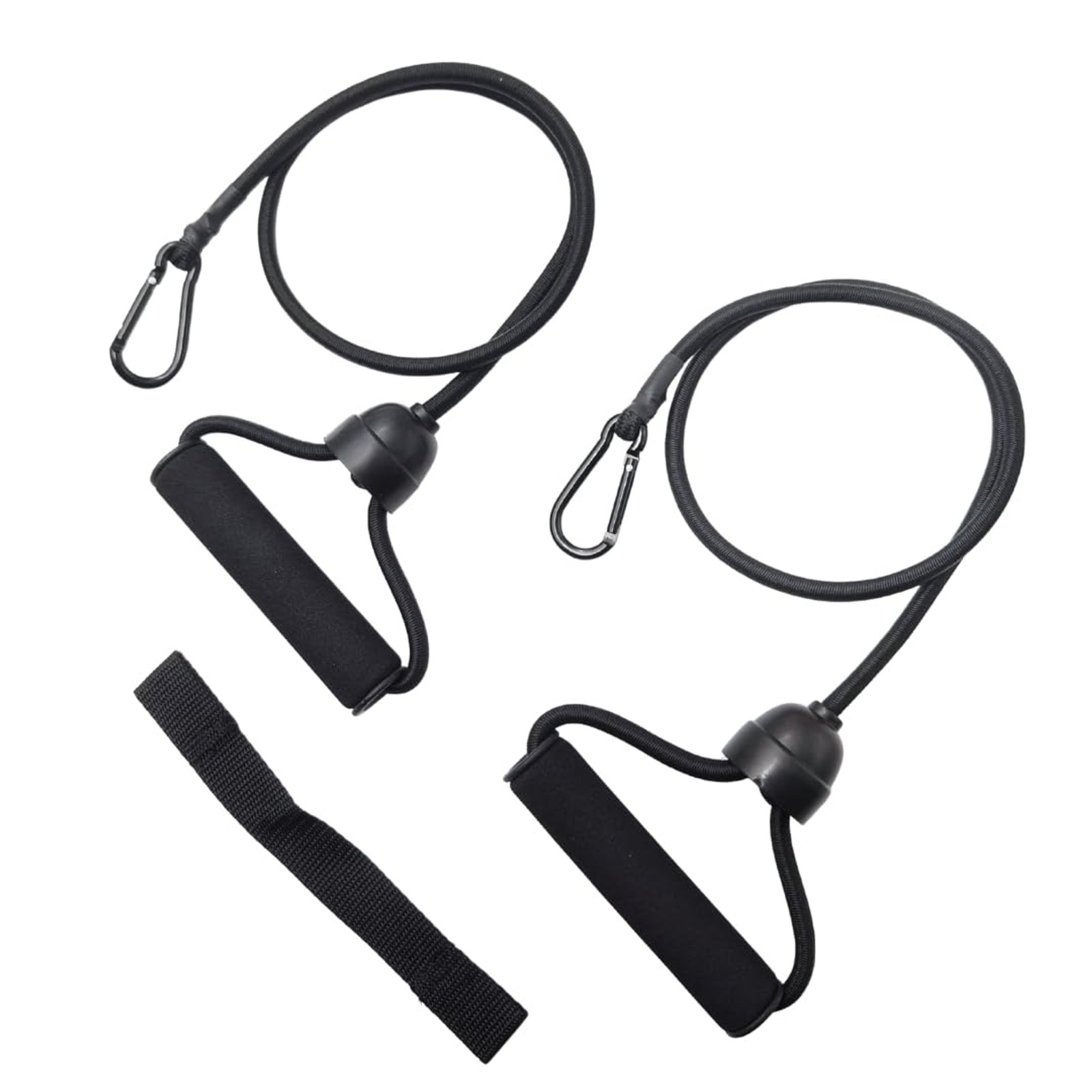1 Pair Stepper Resistance Bands with Handles & Connecting Strap – Workout & Exer