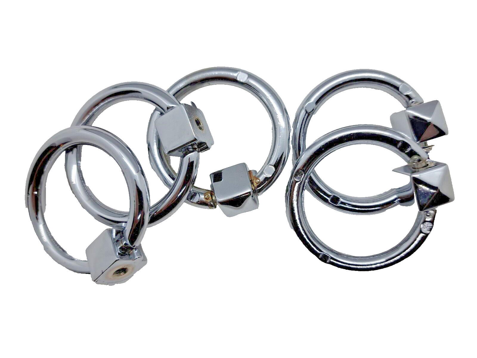 Keeler Chrome Drop Ring Cabinet Pull Handles 2" Outer Diameter Lot of 5