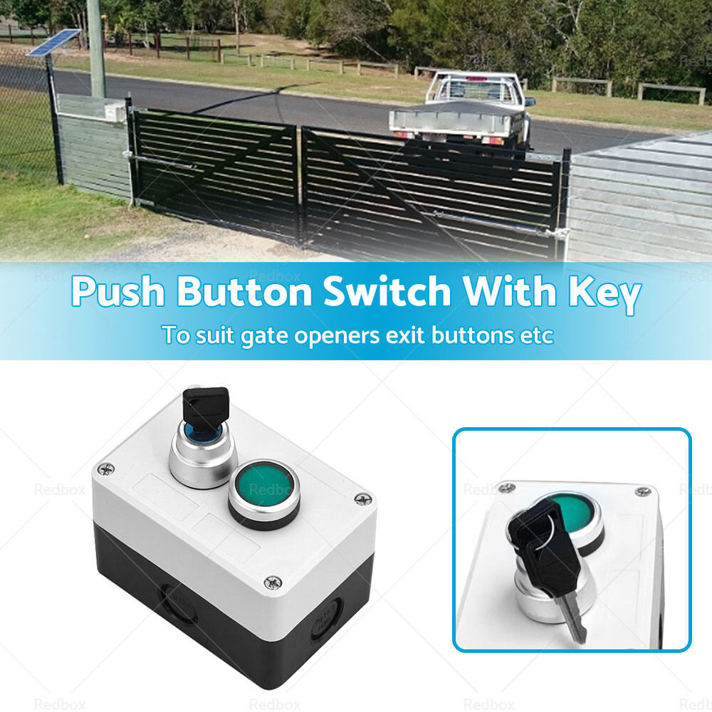 Weatherproof Push Button Switch with Key Suitable for Gate Opener