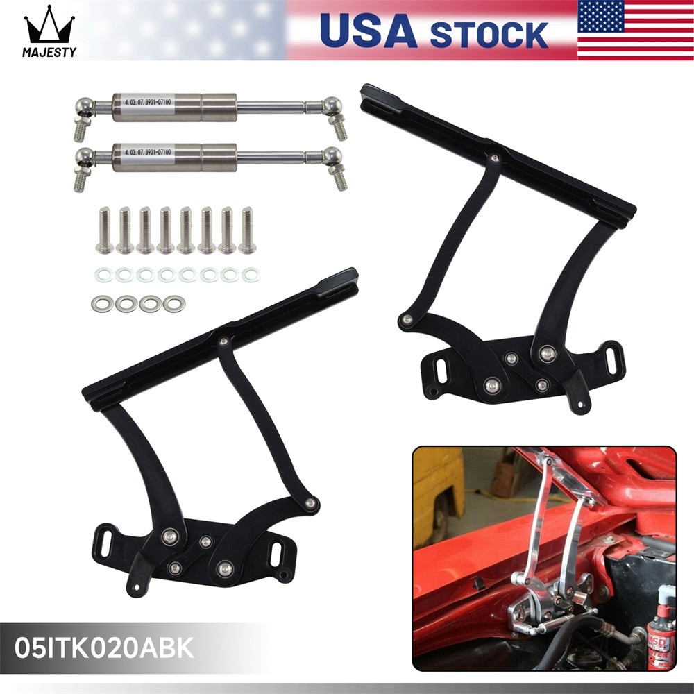 Billet Hood Hinge Kit Left & Right Side For Chevy Camaro Firebird 67-69 Black